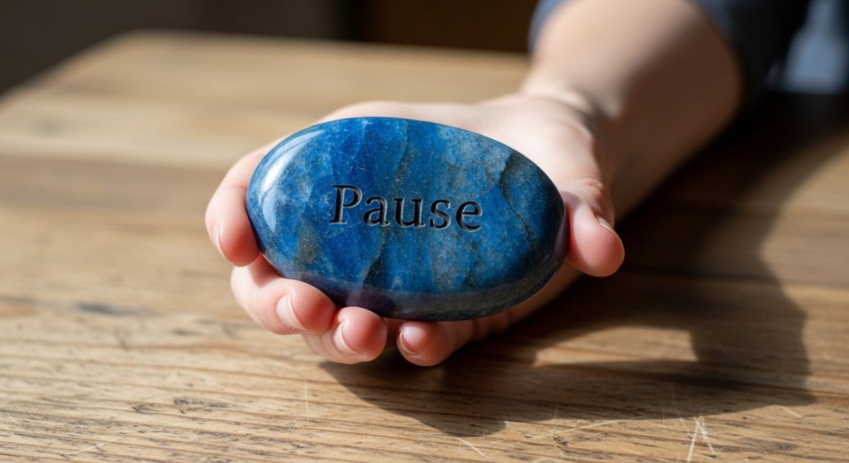 A symbolic stone representing the power of a pause.